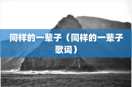 同样的一辈子（同样的一辈子歌词）