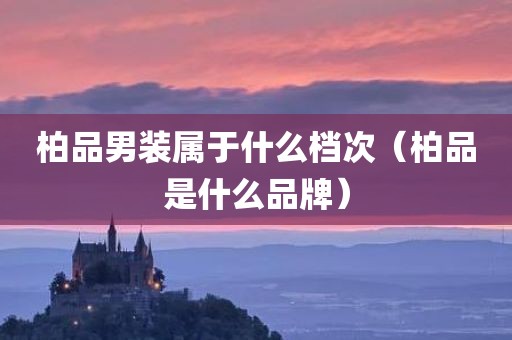 柏品男装属于什么档次（柏品是什么品牌）