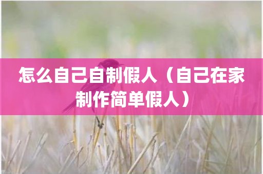 怎么自己自制假人(自己在家制作简单假人)
