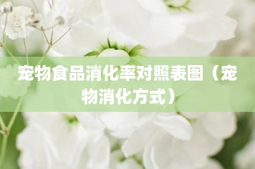 宠物食品消化率对照表图（宠物消化方式）