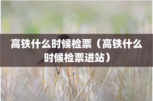 高铁什么时候检票（高铁什么时候检票进站）