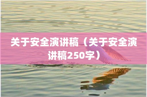 关于安全演讲稿（关于安全演讲稿250字）
