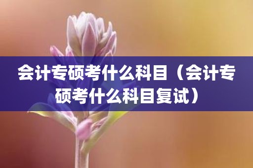 会计专硕考什么科目（会计专硕考什么科目复试）