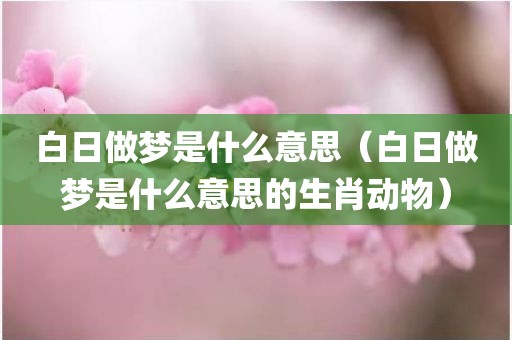 白日做梦是什么意思(白日做梦是什么意思的生肖动物)