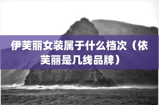 伊芙丽女装属于什么档次（依芙丽是几线品牌）