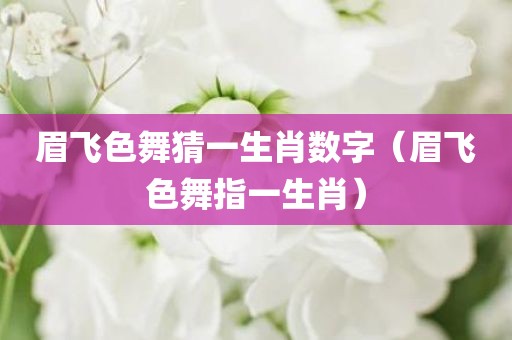 眉飞色舞猜一生肖数字（眉飞色舞指一生肖）