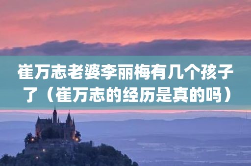 崔万志老婆李丽梅有几个孩子了(崔万志的经历是真的吗) 崔万志老婆李丽梅有几个孩子了(崔万志的经历是真的吗)