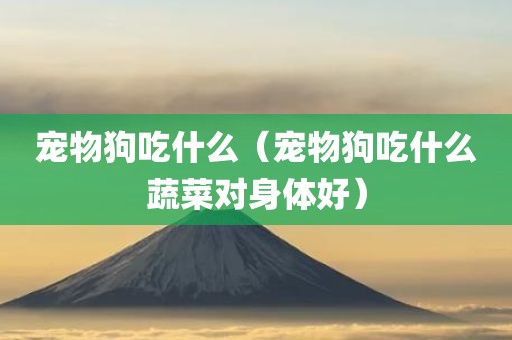 宠物狗吃什么（宠物狗吃什么蔬菜对身体好）
