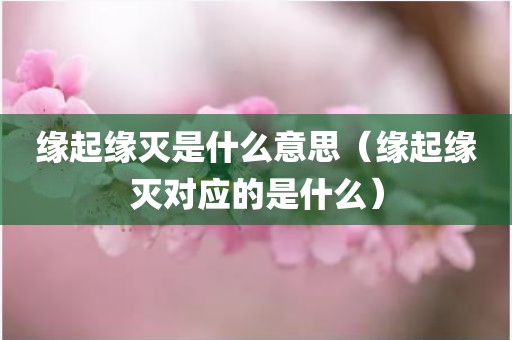 缘起缘灭是什么意思(缘起缘灭对应的是什么)