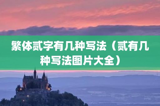 繁体贰字有几种写法(贰有几种写法图片大全)