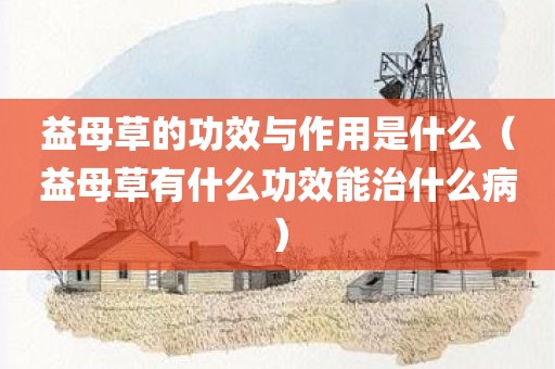 益母草的功效与作用是什么（益母草有什么功效能治什么病）