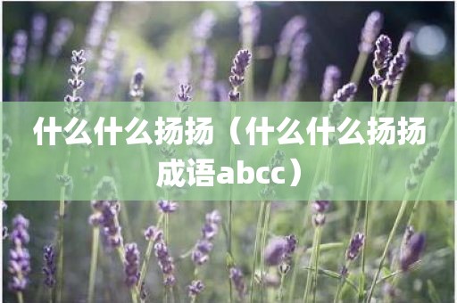 什么什么扬扬（什么什么扬扬成语abcc）