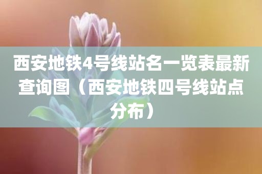 西安地铁4号线站名一览表最新查询图（西安地铁四号线站点分布）