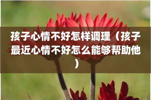 孩子心情不好怎样调理（孩子最近心情不好怎么能够帮助他）