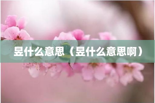 昱什么意思（昱什么意思啊）