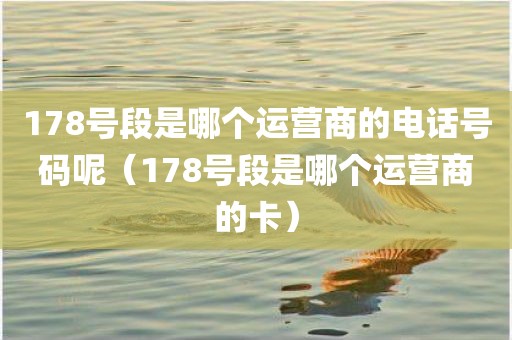 178号段是哪个运营商的电话号码呢（178号段是哪个运营商的卡）