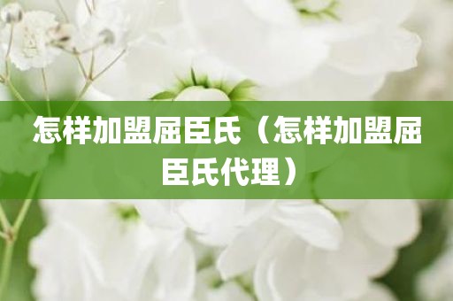 怎样加盟屈臣氏（怎样加盟屈臣氏代理）