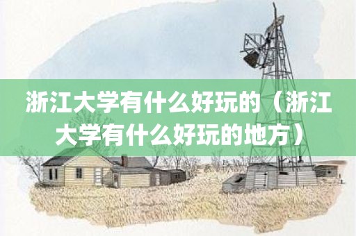 浙江大学有什么好玩的（浙江大学有什么好玩的地方）