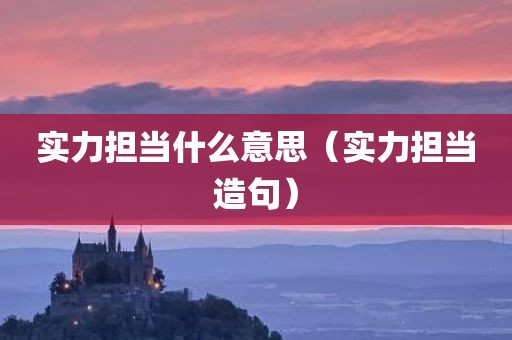 实力担当什么意思（实力担当造句）