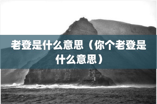 老登是什么意思（你个老登是什么意思）