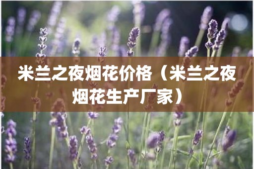米兰之夜烟花价格(米兰之夜烟花生产厂家)