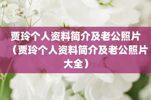 贾玲个人资料简介及老公照片（贾玲个人资料简介及老公照片大全）