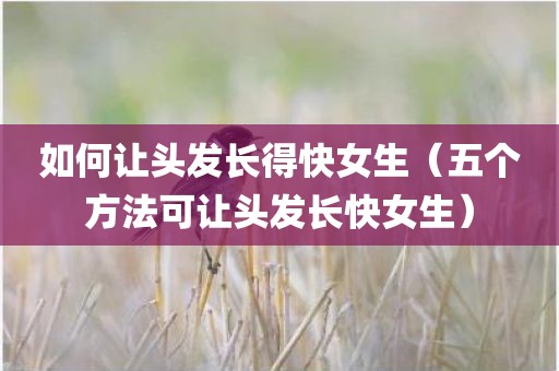 如何让头发长得快女生（五个方法可让头发长快女生）