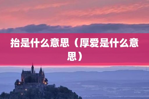 抬是什么意思（厚爱是什么意思）