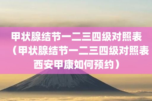 甲状腺结节一二三四级对照表（甲状腺结节一二三四级对照表西安甲康如何预约）