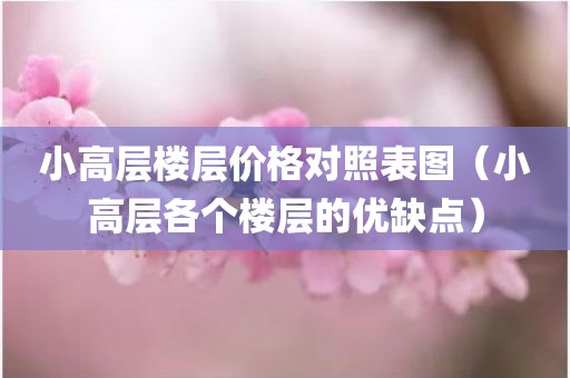 小高层楼层价格对照表图（小高层各个楼层的优缺点）