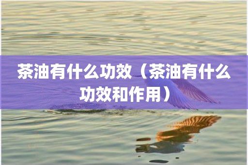 茶油有什么功效（茶油有什么功效和作用）