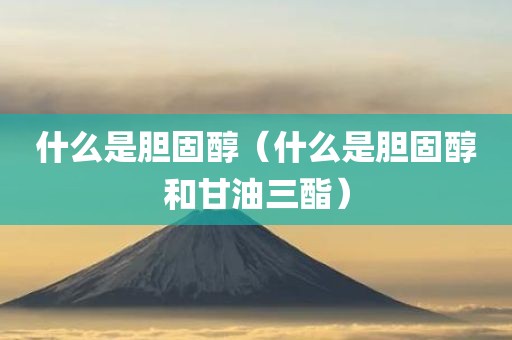 什么是胆固醇（什么是胆固醇和甘油三酯）