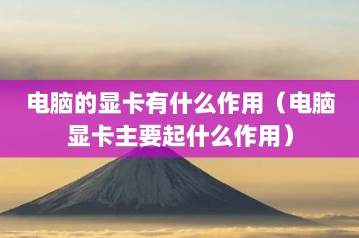 电脑的显卡有什么作用（电脑显卡主要起什么作用）