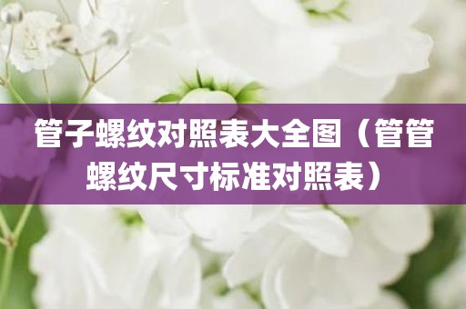 管子螺纹对照表大全图（管管螺纹尺寸标准对照表）