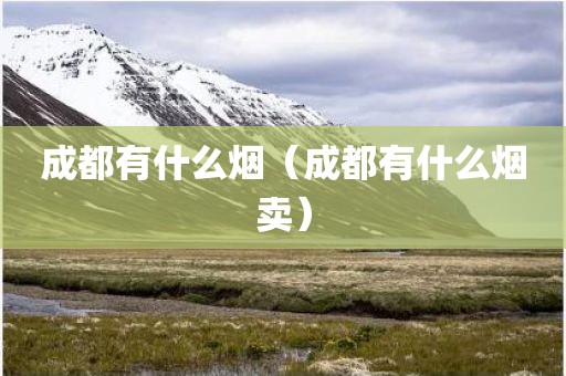 成都有什么烟（成都有什么烟卖）