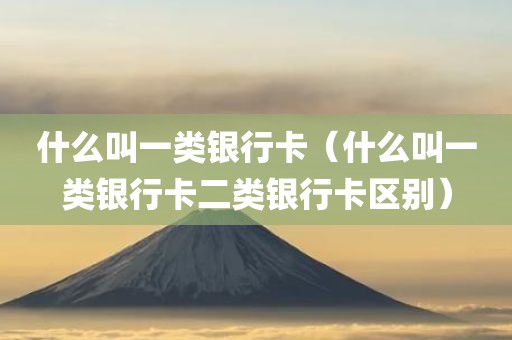 什么叫一类银行卡（什么叫一类银行卡二类银行卡区别）