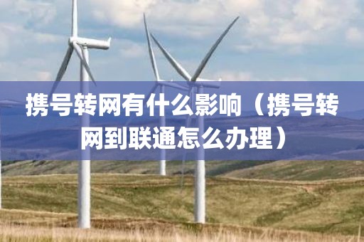 携号转网有什么影响（携号转网到联通怎么办理）