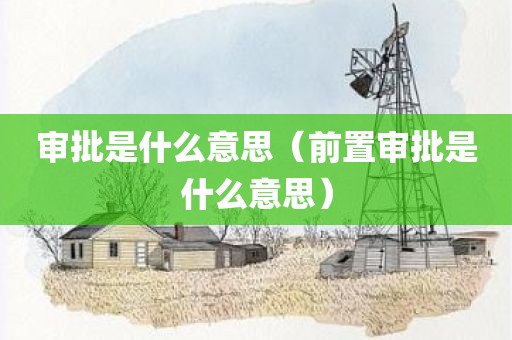 审批是什么意思（前置审批是什么意思）