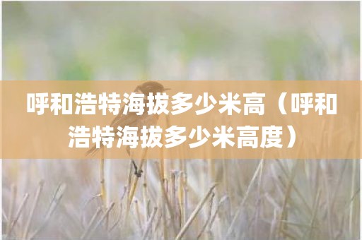 呼和浩特海拔多少米高(呼和浩特海拔多少米高度)