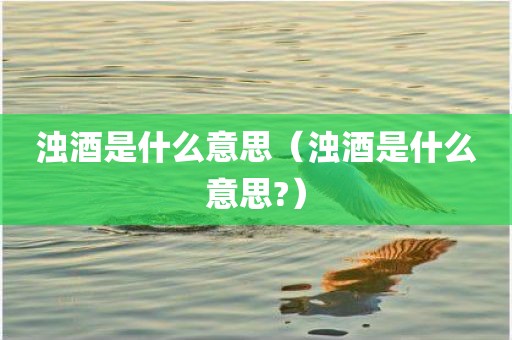 浊酒是什么意思(浊酒是什么意思?) 浊酒是什么意思(浊酒是什么意思?)