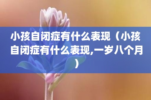 小孩自闭症有什么表现（小孩自闭症有什么表现,一岁八个月）