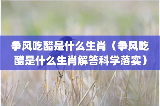 争风吃醋是什么生肖(争风吃醋是什么生肖解答科学落实)