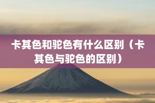 卡其色和驼色有什么区别（卡其色与驼色的区别）