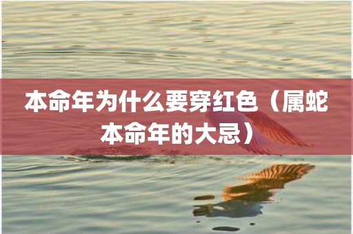本命年为什么要穿红色(属蛇本命年的大忌)