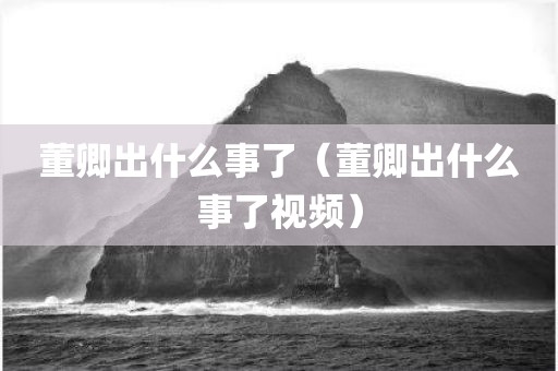 董卿出什么事了（董卿出什么事了视频）