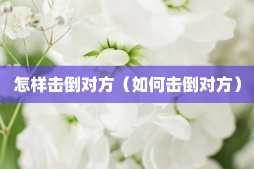 怎样击倒对方（如何击倒对方）