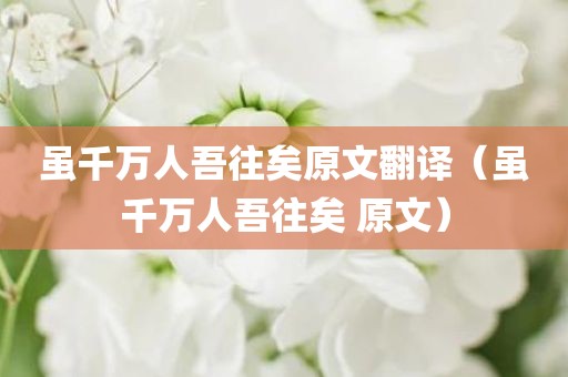 虽千万人吾往矣原文翻译（虽千万人吾往矣 原文）