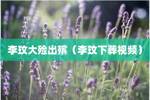 李玟大殓出殡（李玟下葬视频）