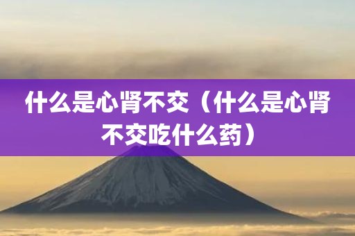 什么是心肾不交（什么是心肾不交吃什么药）