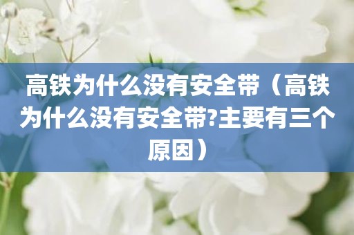 高铁为什么没有安全带（高铁为什么没有安全带?主要有三个原因）